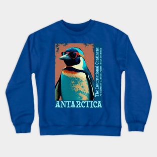 Antarctica Cute Penguin with Glasses Antarctic Science Crewneck Sweatshirt